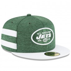 Men's New York Jets New Era Green/White 2018 NFL Sideline Home Official 59FIFTY Fitted Hat 3058347